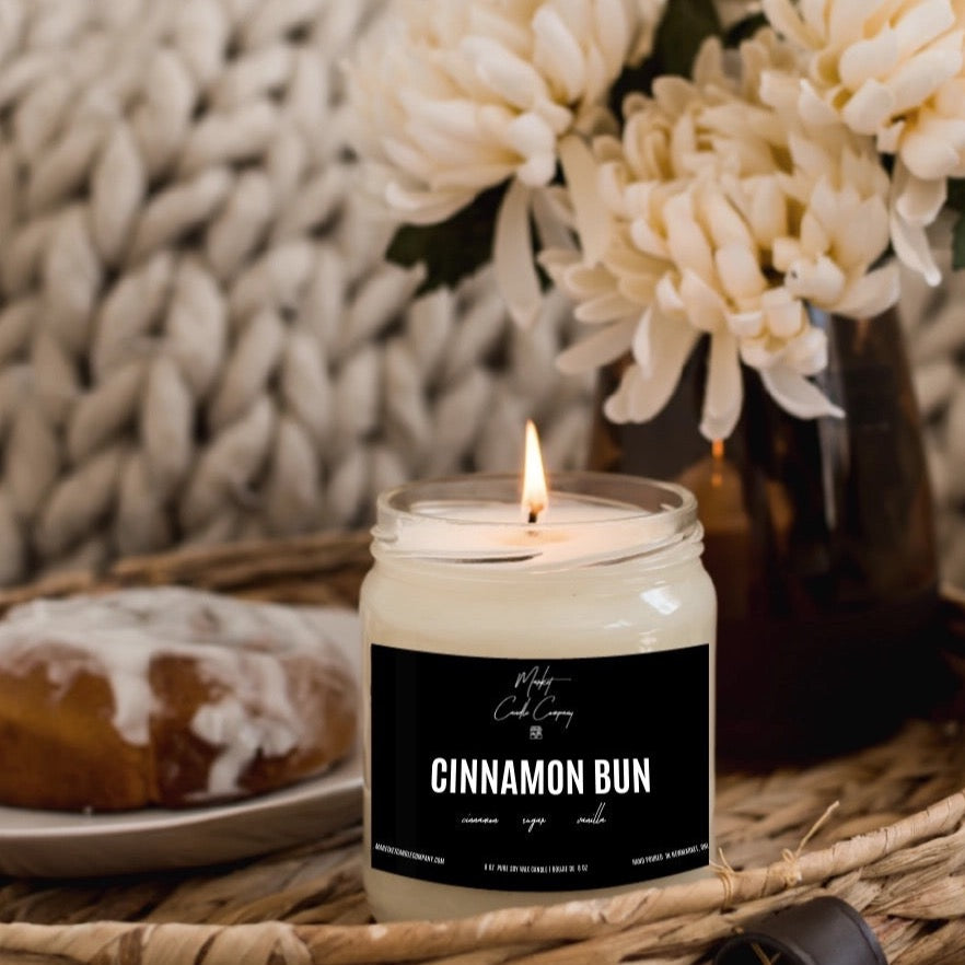 CANDLE (SOY WAX), CINNAMON BUN 8oz