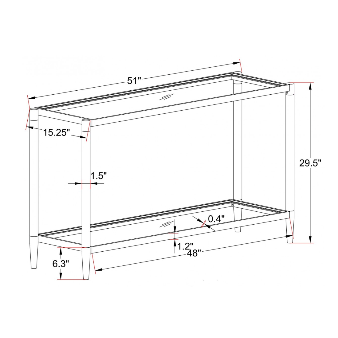 CONSOLE TABLE, CONNY - SILVER