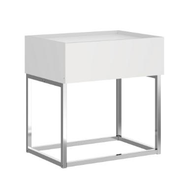 NIGHT STAND / ACCENT TABLE, NIGEL - WHITE MATTE