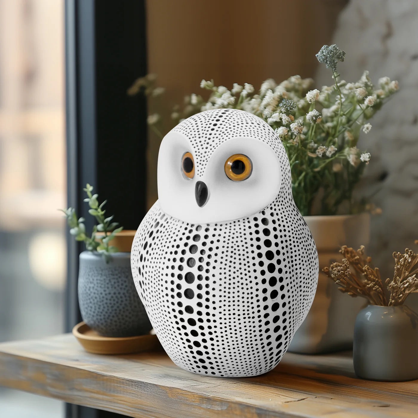 DECORATIVE OWL - DEBOSSED/DOTTED