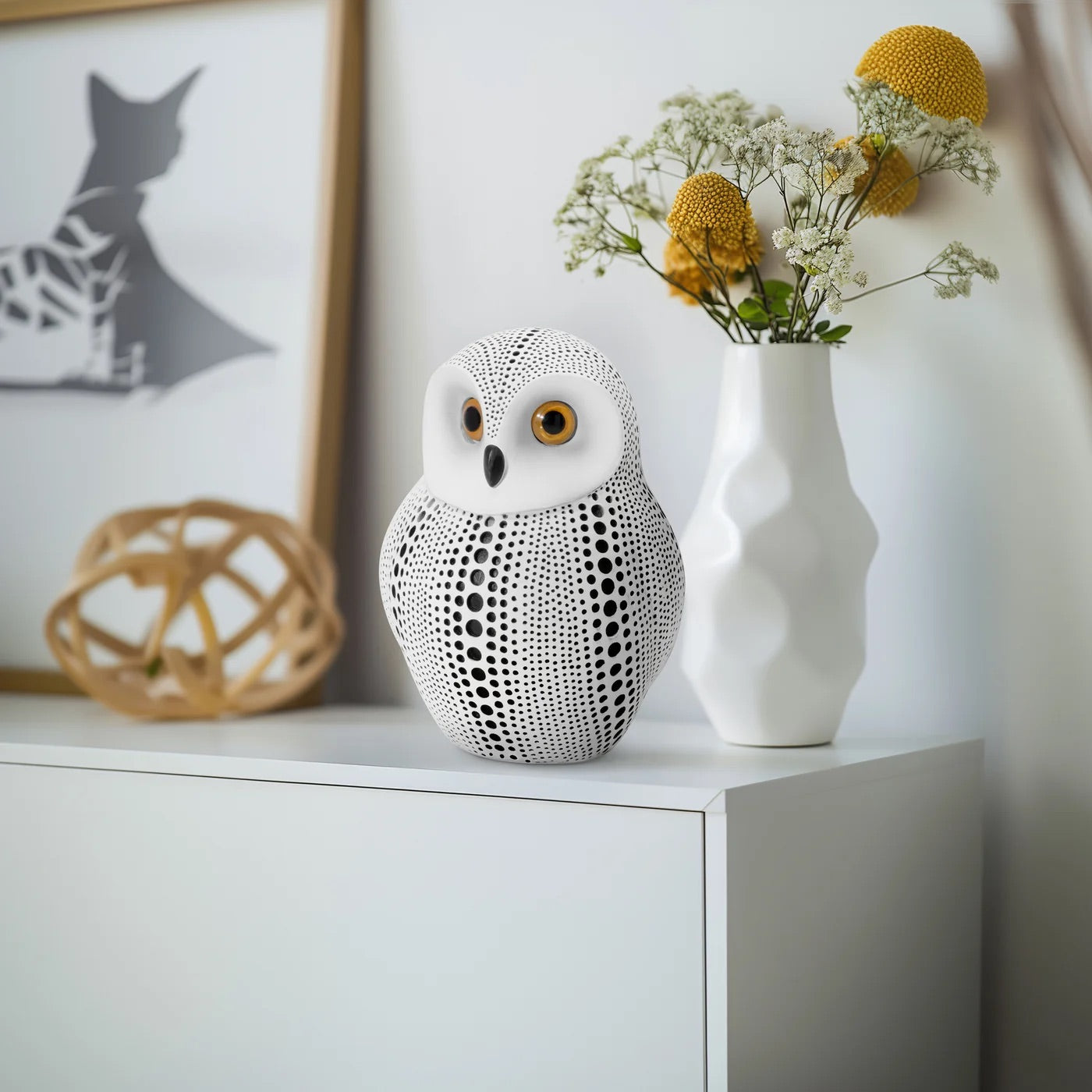 DECORATIVE OWL - DEBOSSED/DOTTED