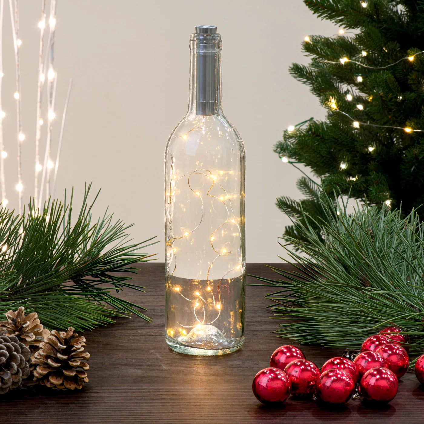 BOTTLE STOPPER, W/LED LIGHT STRING - 20 LIGHTS