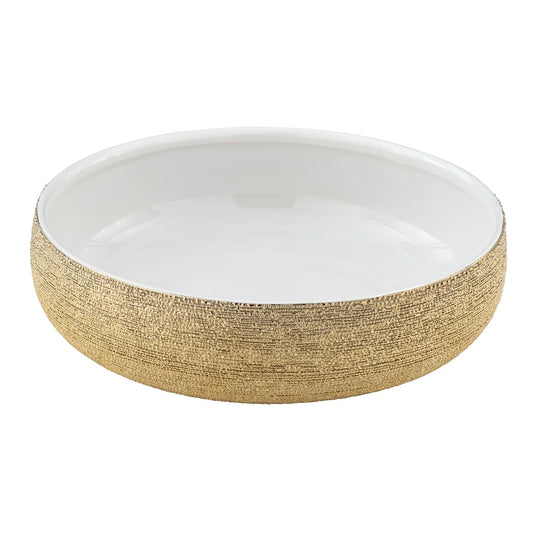 BOWL, TEXTURED - GOLD SPUN