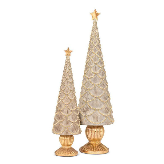 PEDESTAL TREE - TAUPE/GOLD