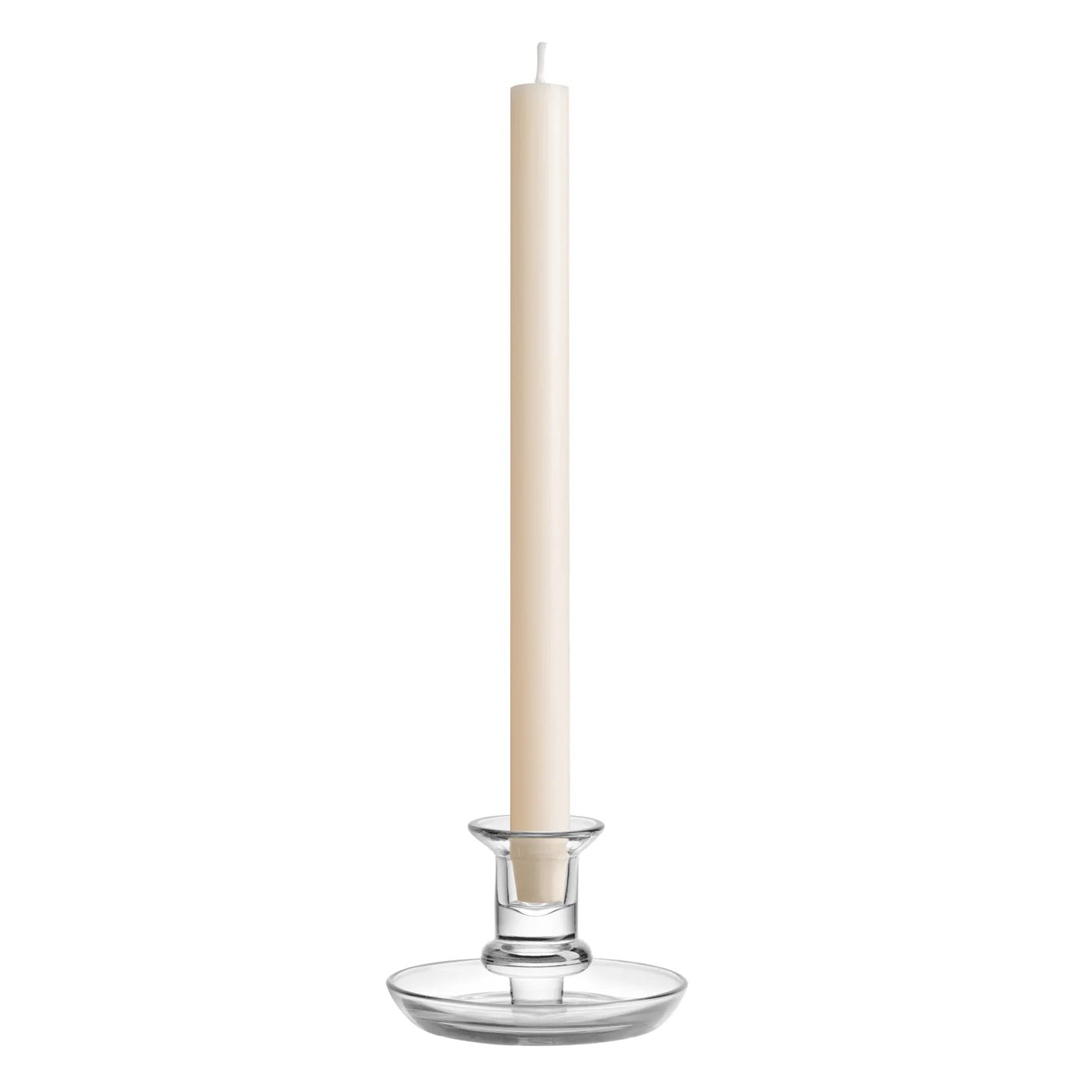 CANDLE HOLDER WITH SAUCER - CLEAR