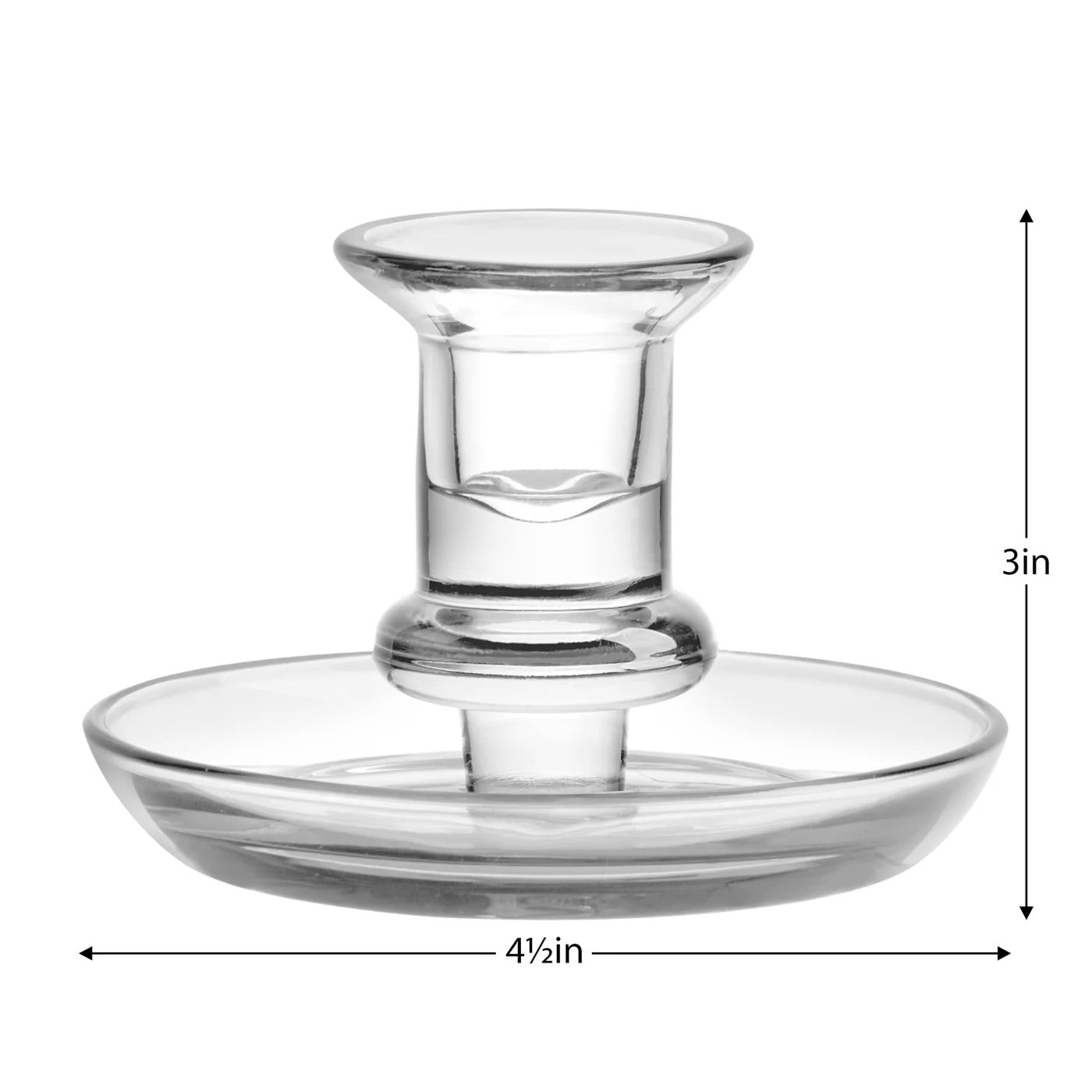 CANDLE HOLDER WITH SAUCER - CLEAR