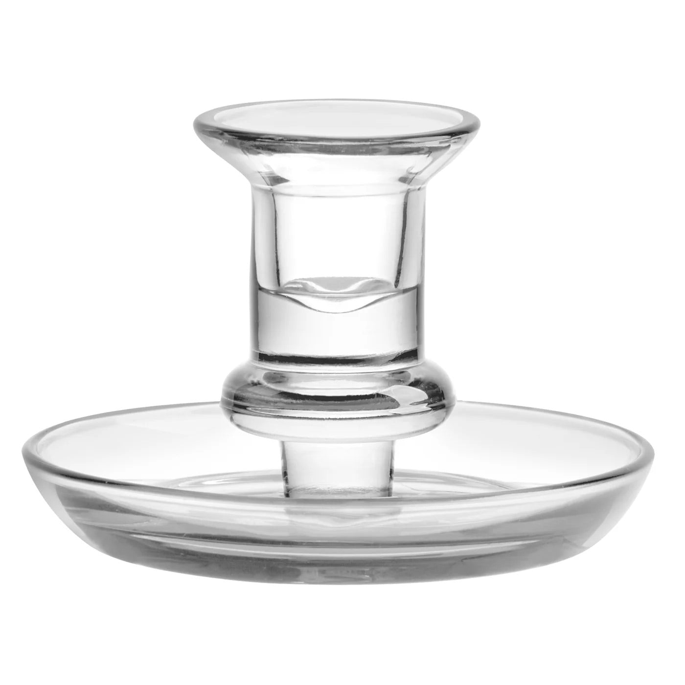 CANDLE HOLDER WITH SAUCER - CLEAR