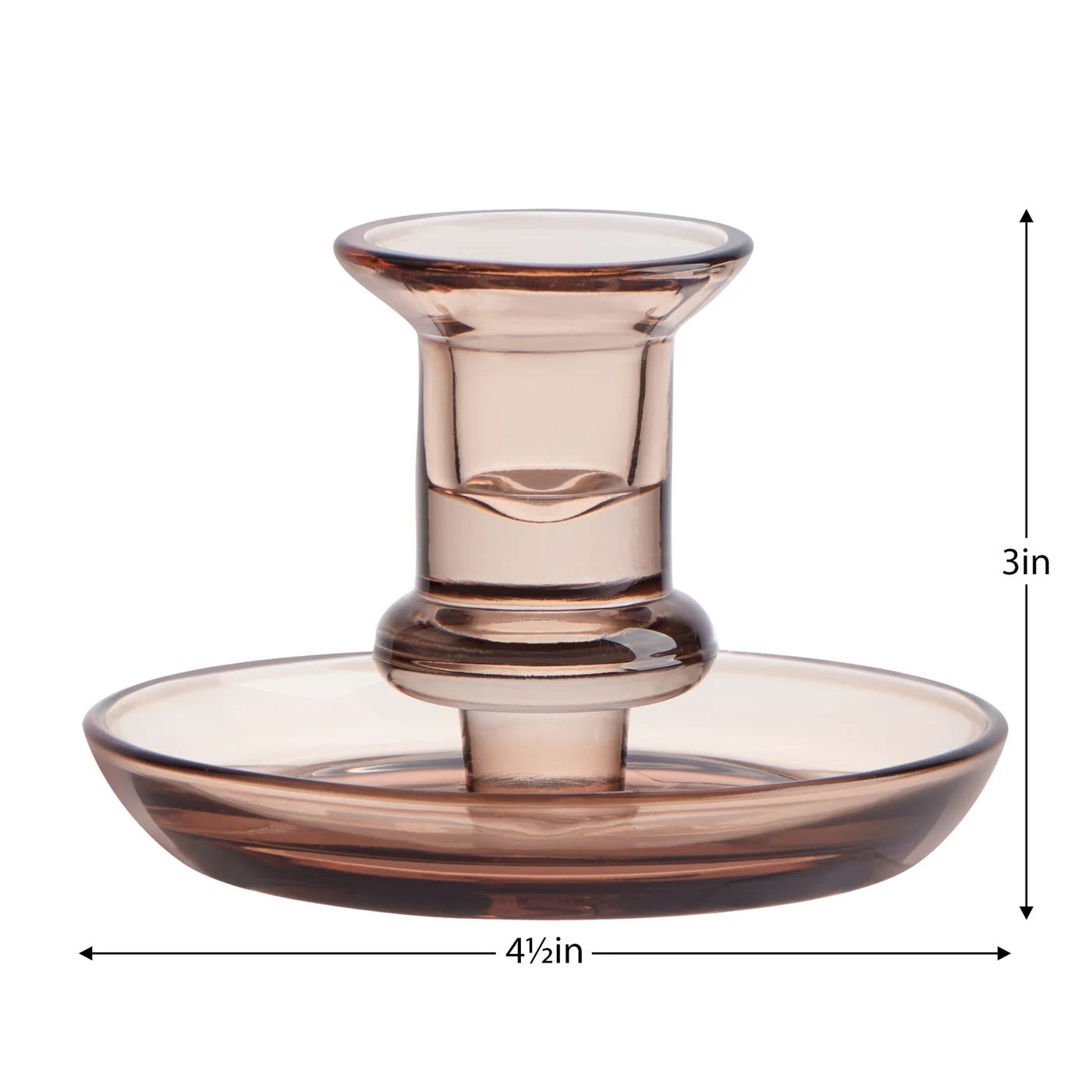 CANDLE HOLDER WITH SAUCER - CHAMPAGNE