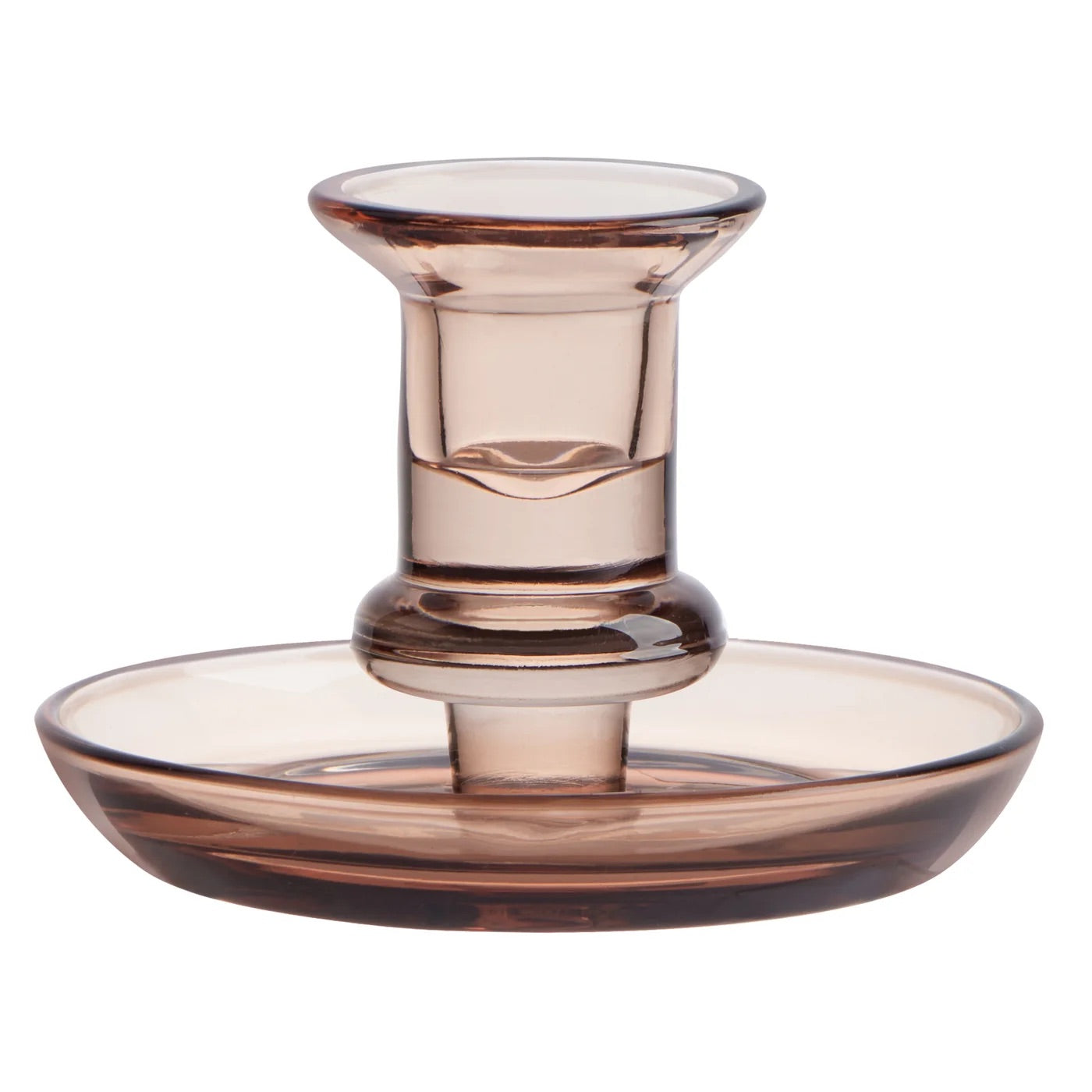 CANDLE HOLDER WITH SAUCER - CHAMPAGNE