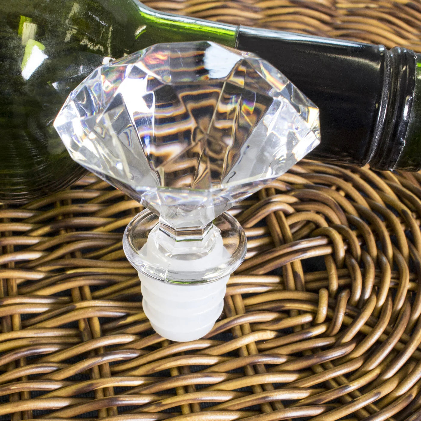 BOTTLE STOPPER - DIAMOND/CLEAR