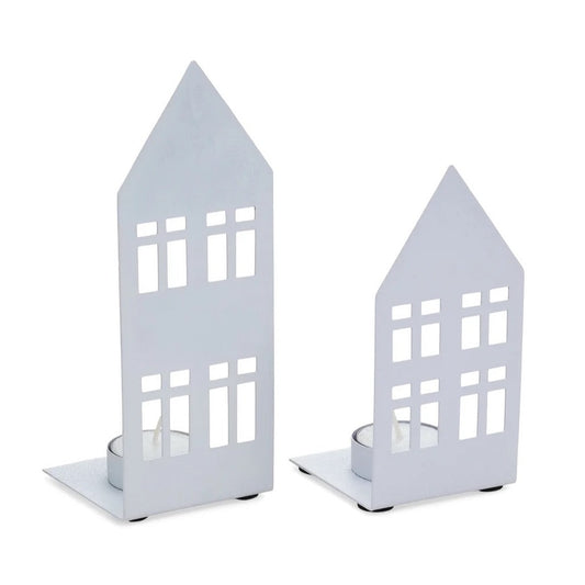 CANDLE HOLDER HOUSE - WHITE