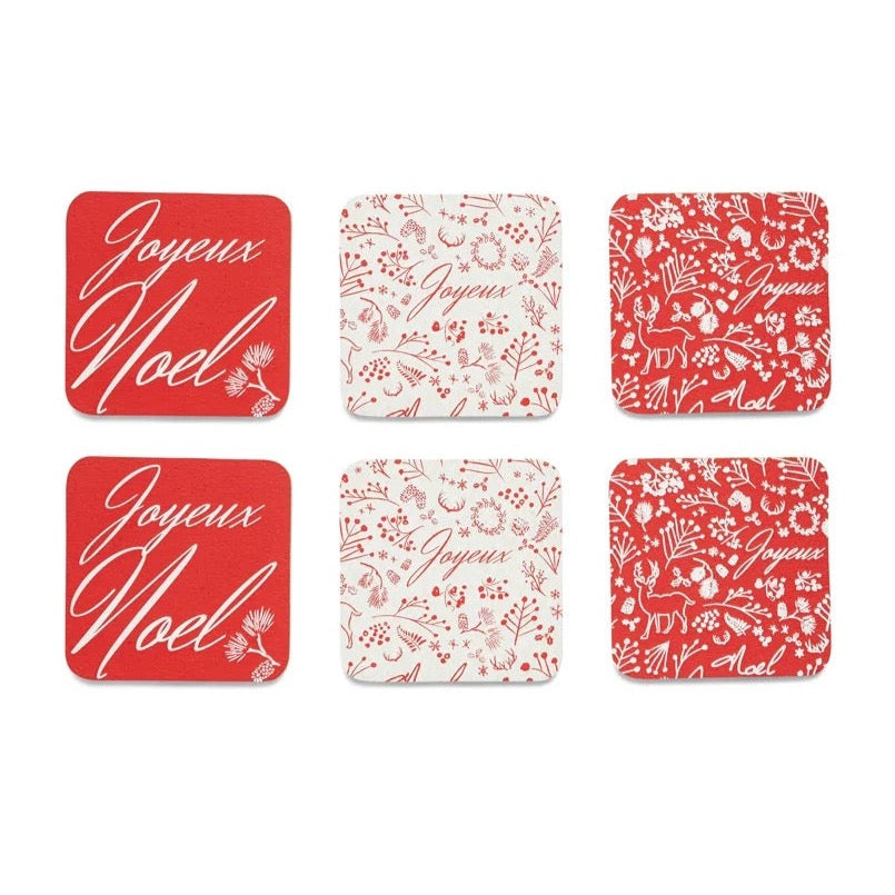 COASTERS, CHRISTMAS - SET OF 6