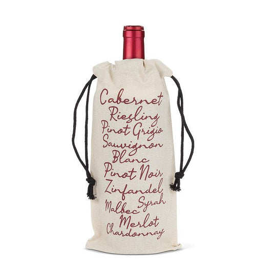 BOTTLE TOTE, WINE TYPES - 12"