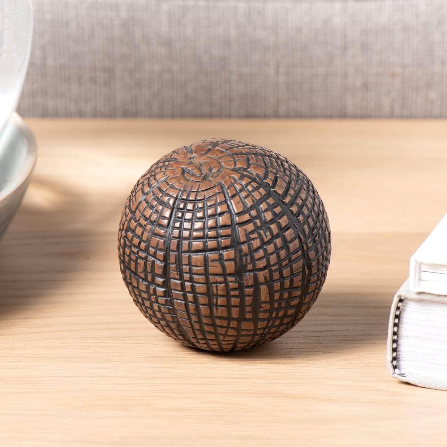 DECORATIVE BALLS, RADIANT BARK - BROWN