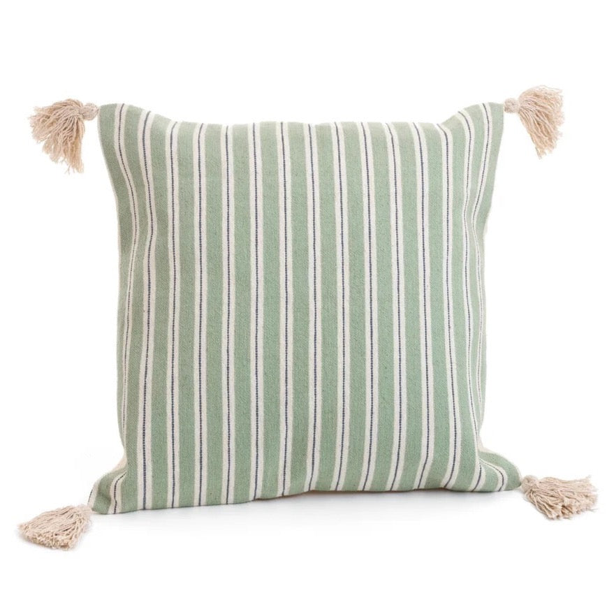 PILLOW SAGA - OFFWHITE/SAGE 18" x 18"