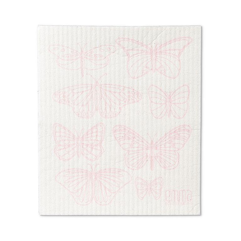 DISHCLOTH (SET OF 2) PINK BUTTERFLY