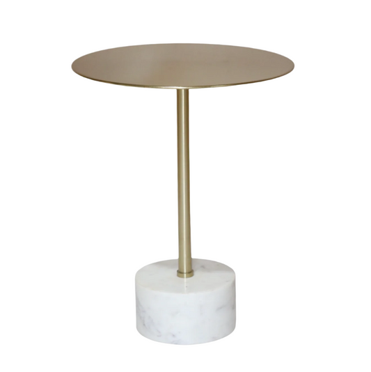 ACCENT TABLE - WHITE / GOLD