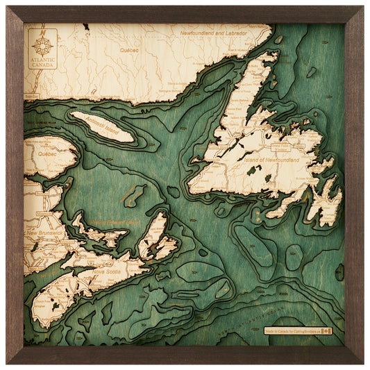 MAP, FRAMED - ATLANTIC CANADA (S)