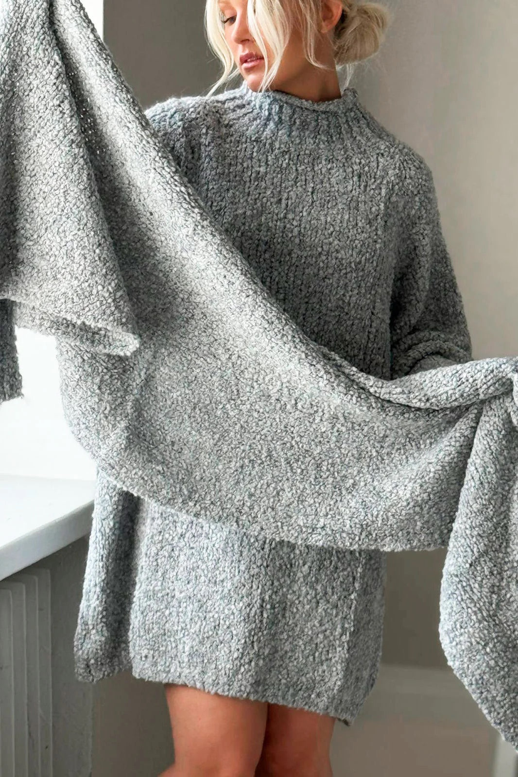 SCARF, BOUCLE - GREY