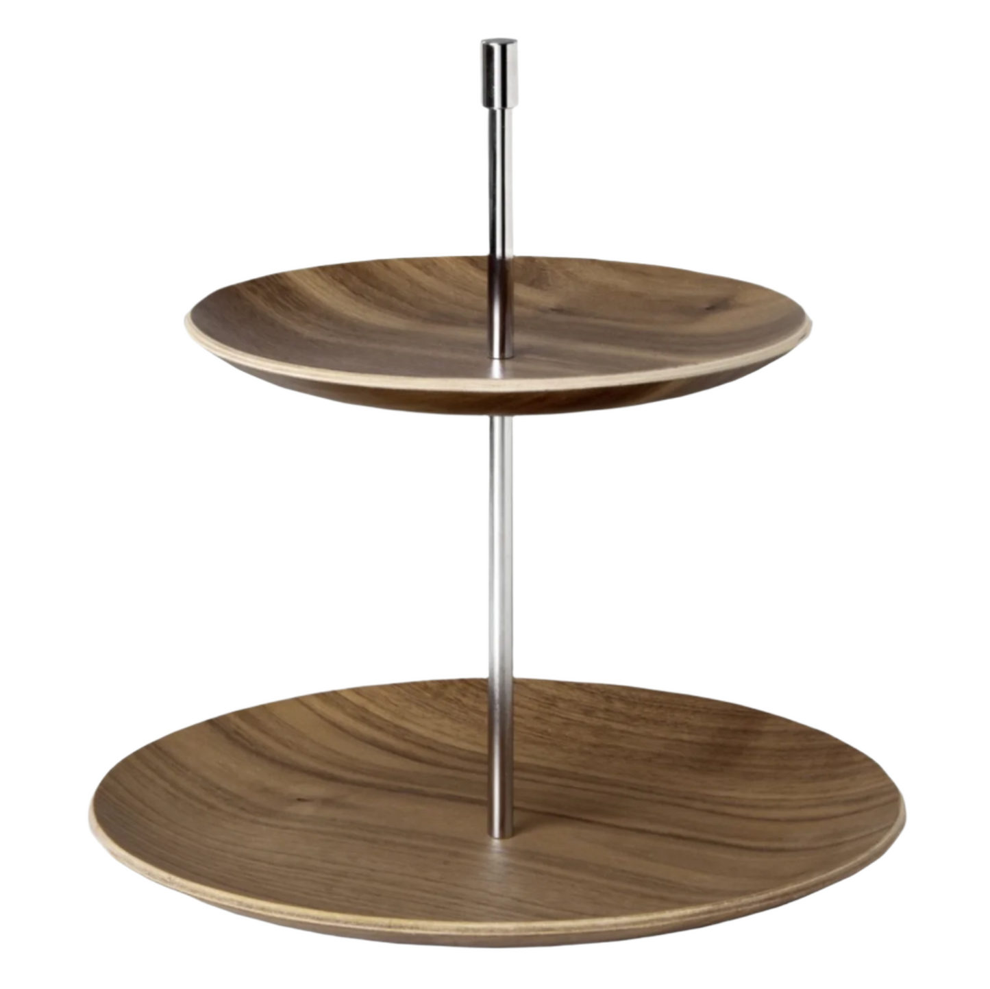 CAKE STAND, WOODEN - BROWN