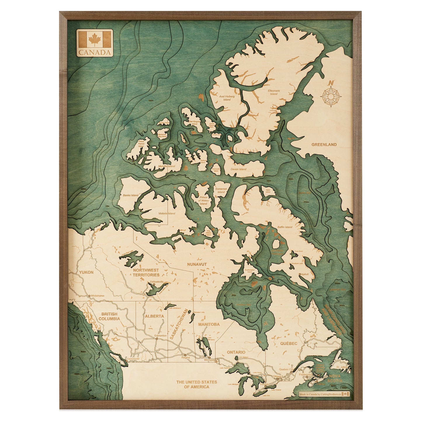 MAP, FRAMED - CANADA (L)