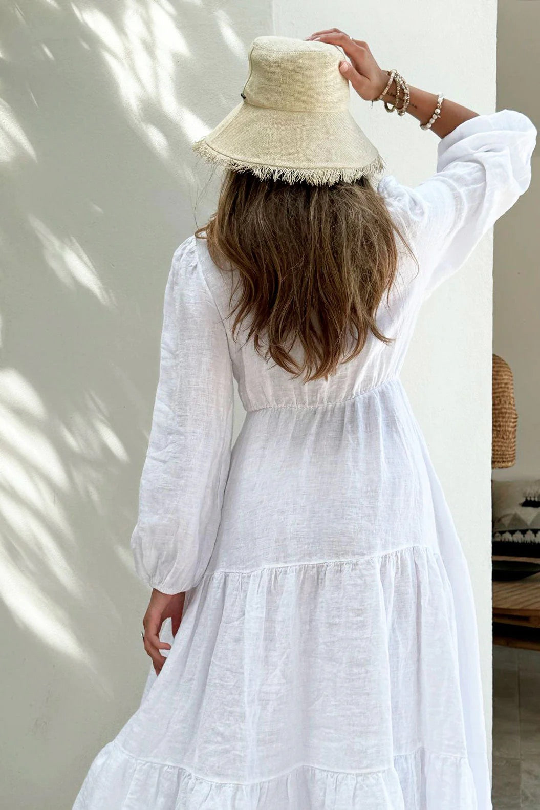 CHARLY LINEN DRESS - WHITE