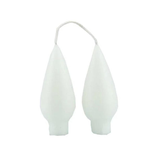 DANISH CANDLE, DROP SHAPE - WHITE (4")