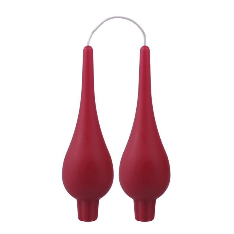 DANISH CANDLE, DROP SHAPE - DARK RED