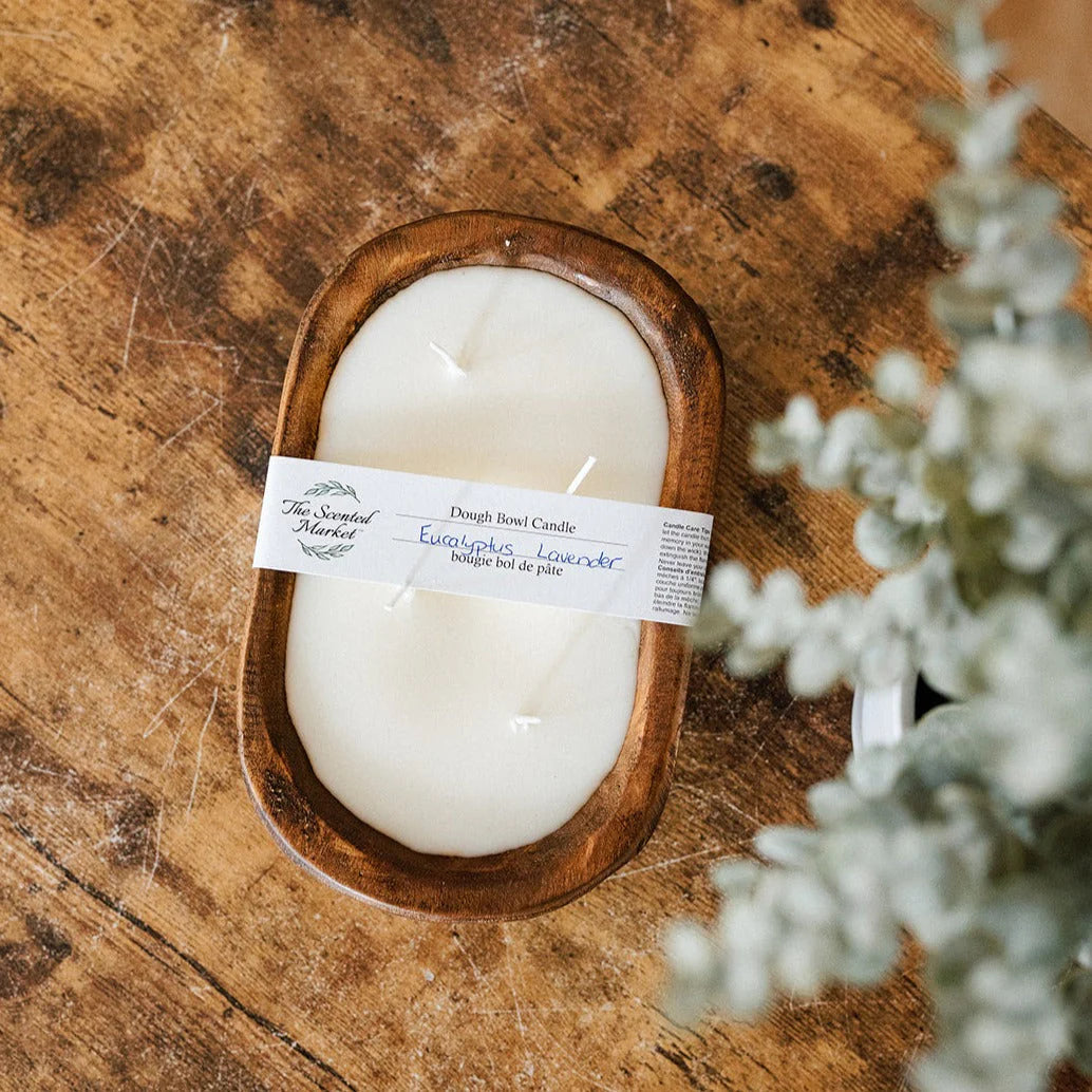 OVAL DOUGH BOWL CANDLE - EUCALYPTUS/LAVENDER