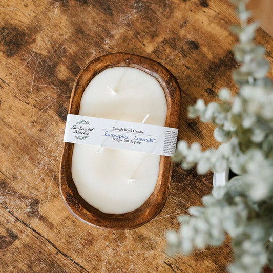 OVAL DOUGH BOWL CANDLE - EUCALYPTUS/LAVENDER