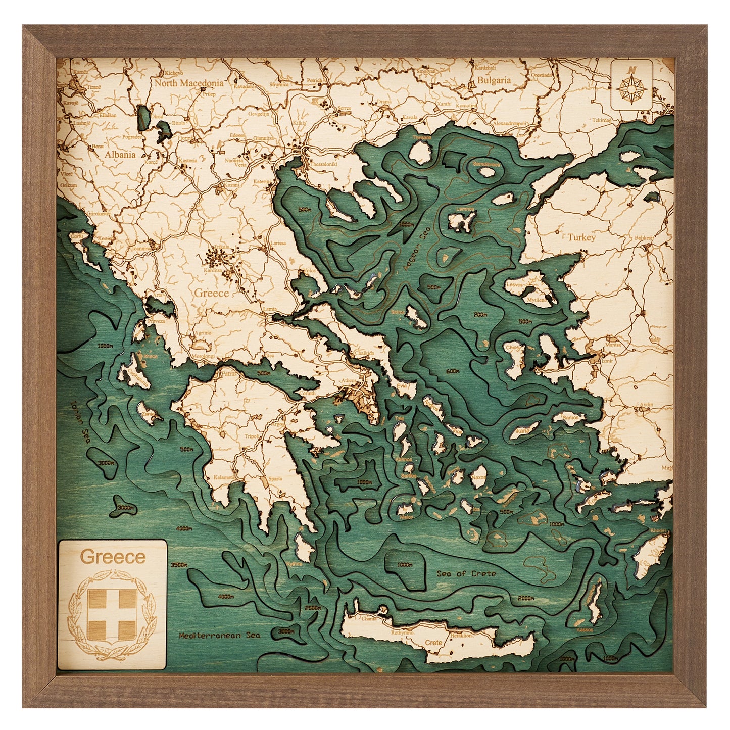 MAP, FRAMED - GREECE