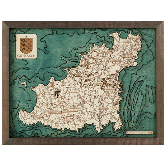 MAP, FRAMED - GUERNSEY (S)