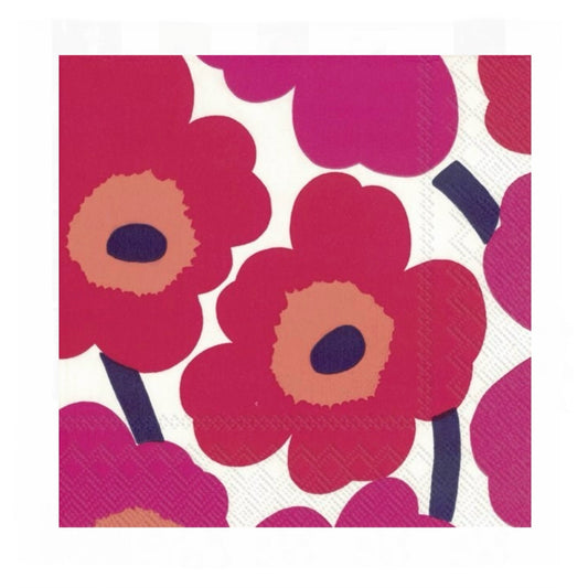 MARIMEKKO NAPKINS, COCKTAIL - UNIKKO RED