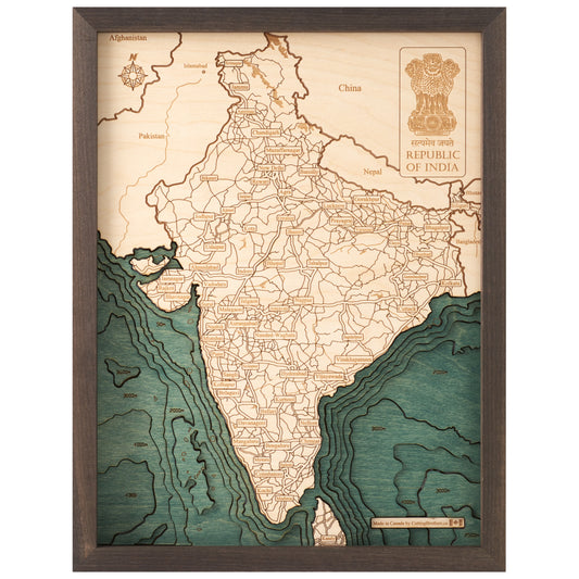 MAP, FRAMED - INDIA (S)