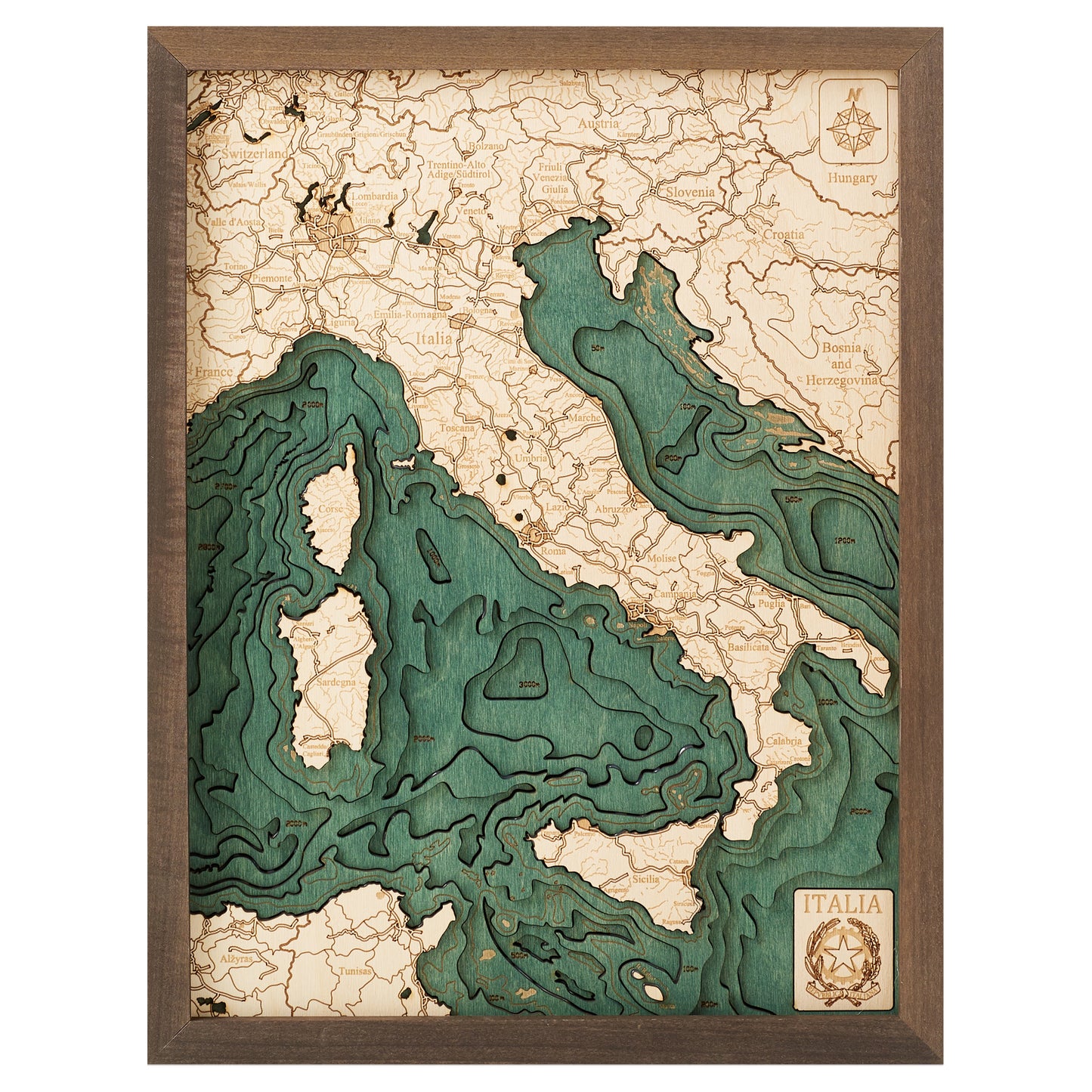 MAP, FRAMED - ITALY