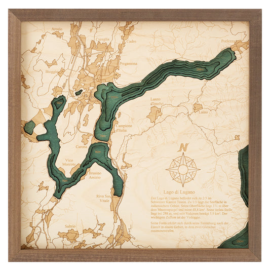 MAP, FRAMED - LAGO DI LUGANO (S)