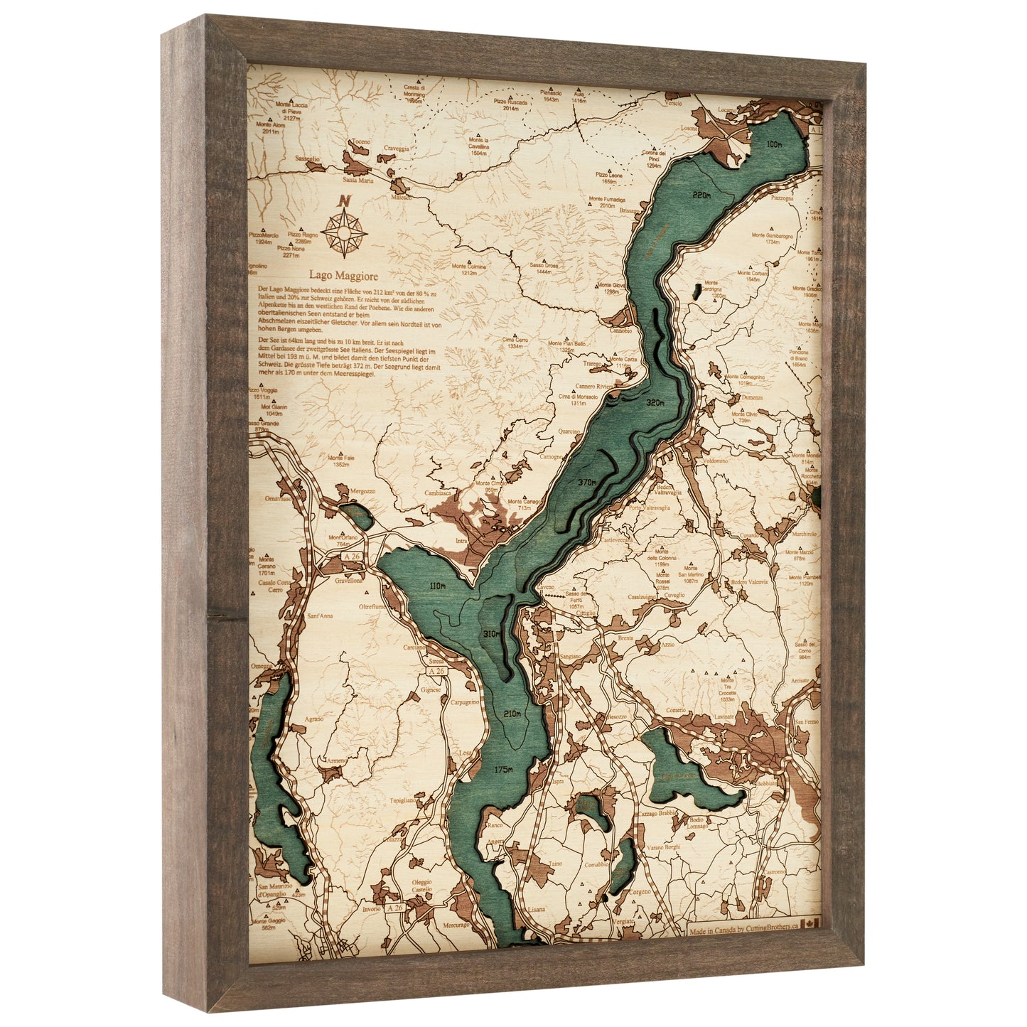 MAP, FRAMED - LAGO MAGGIORE (S)