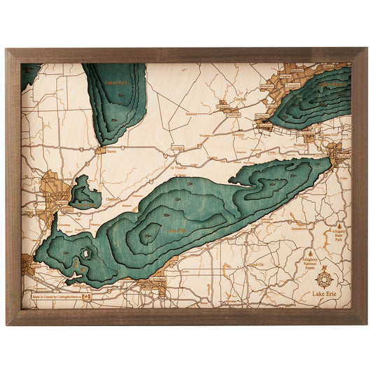 MAP, FRAMED - LAKE ERIE