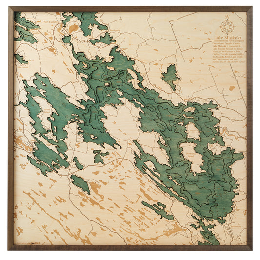 MAP, FRAMED - LAKE MUSKOKA (L)