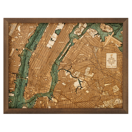 MAP, FRAMED - NEW YORK (S)