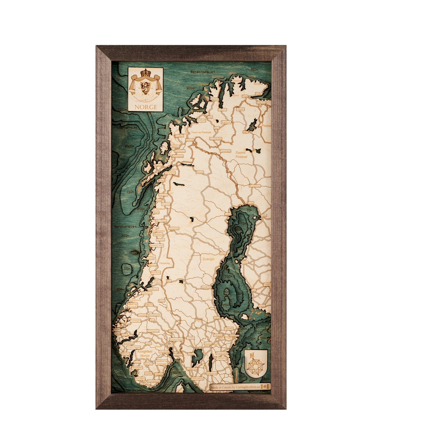 MAP, FRAMED - NORWAY