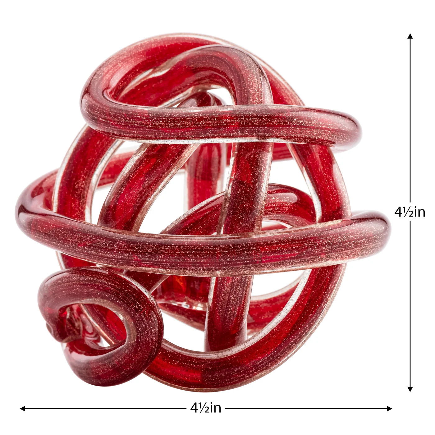 KNOT, ORBIT GLASS - RED/GOLD