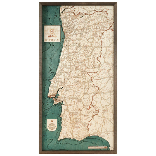 MAP, FRAMED - PORTUGAL (L)