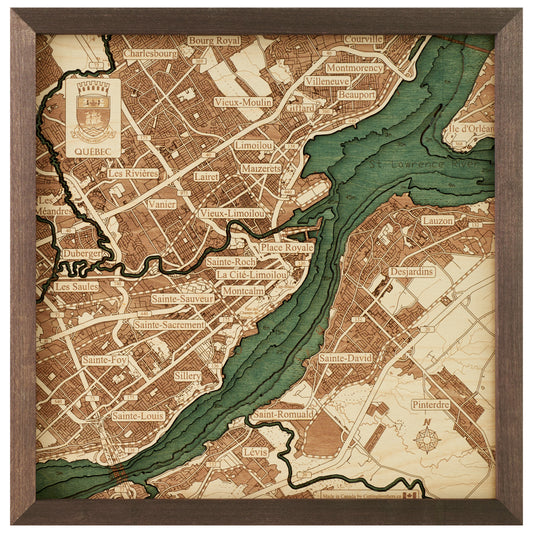 MAP, FRAMED - QUEBEC CITY (S)