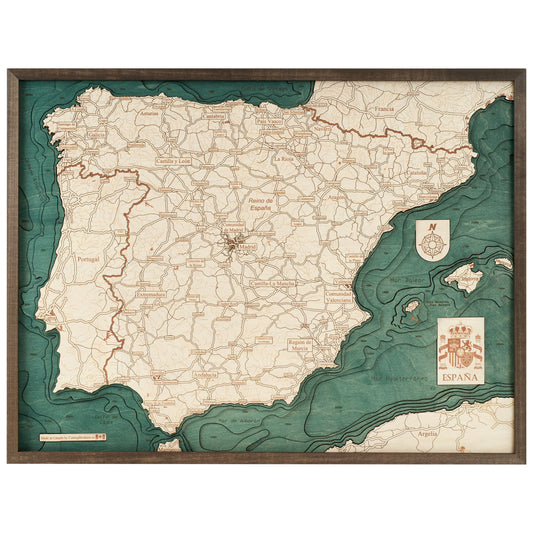 MAP, FRAMED - SPAIN (L)