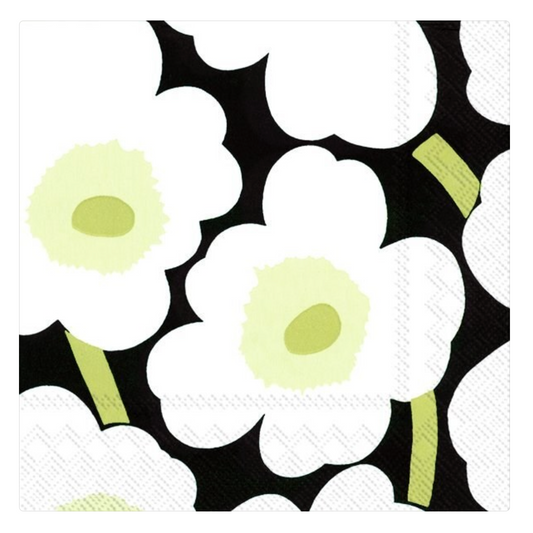 MARIMEKKO NAPKINS, COCKTAIL - UNIKKO BLACK