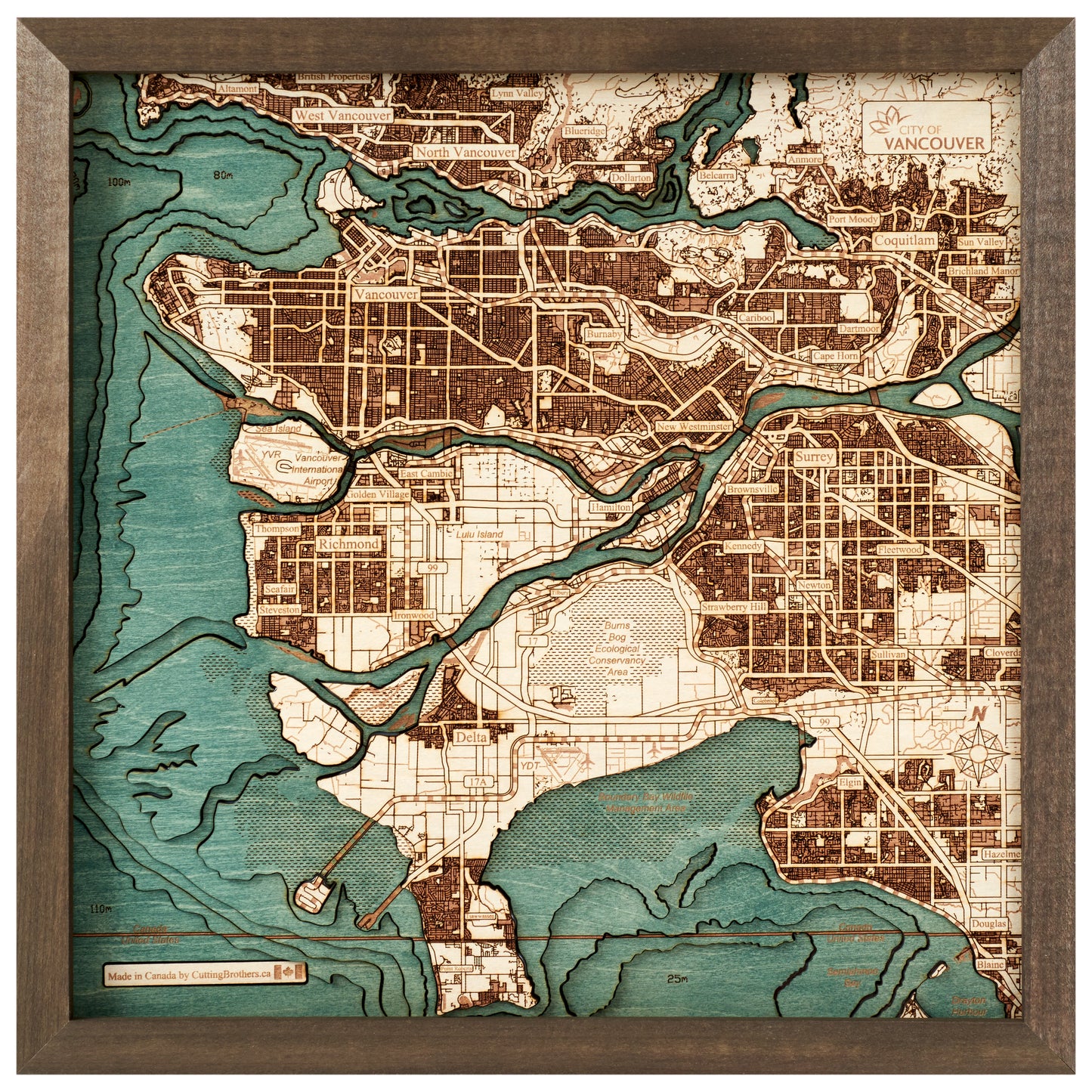 MAP, FRAMED - VANCOUVER (S)