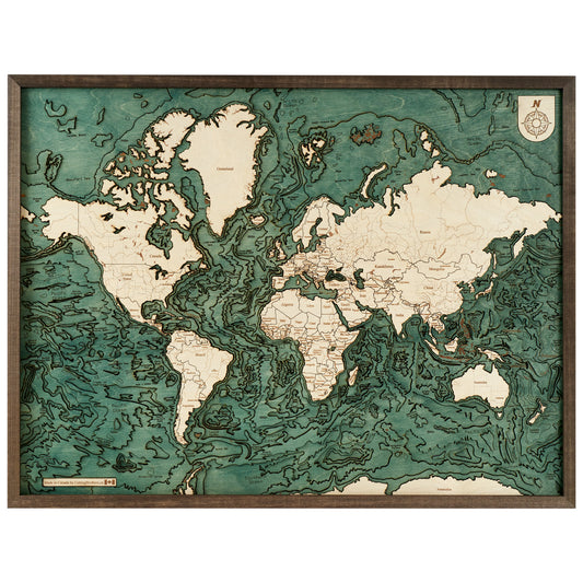 MAP, FRAMED - WORLD