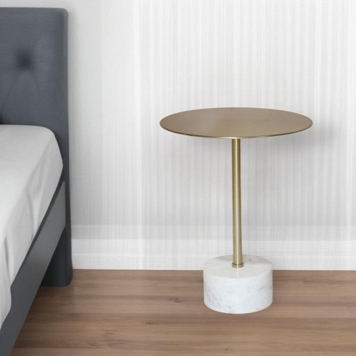 ACCENT TABLE - WHITE / GOLD