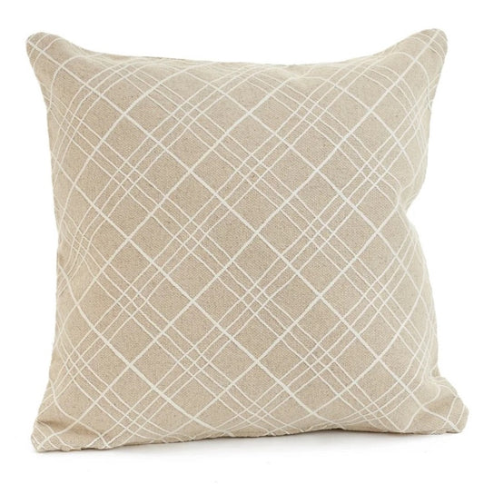 PILLOW DINA, COTTON - BEIGE/OFF-WHITE 20" x 20"